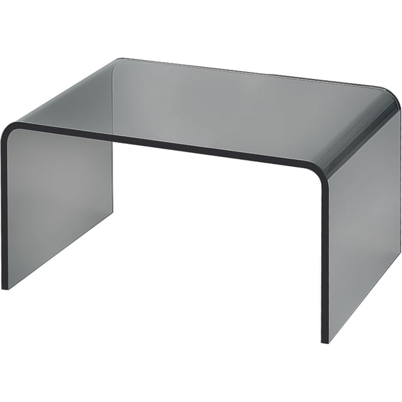 Modern Waterfall Design Acrylic Side Table, Minimalist Easy-Clean Coffee Stand for Living Room or Office, Gray