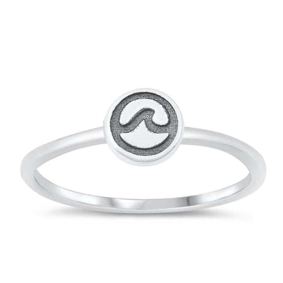 Modern Wave Stamped Ring .925 Sterling Silver Band Jewelry Female Male Unisex Size 9