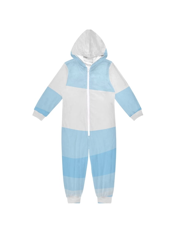 Modern Waves Pattern One Piece Pajamas Soft Jumpsuit Cozy Sleep and Play Romper Zipper and Pockets 4T