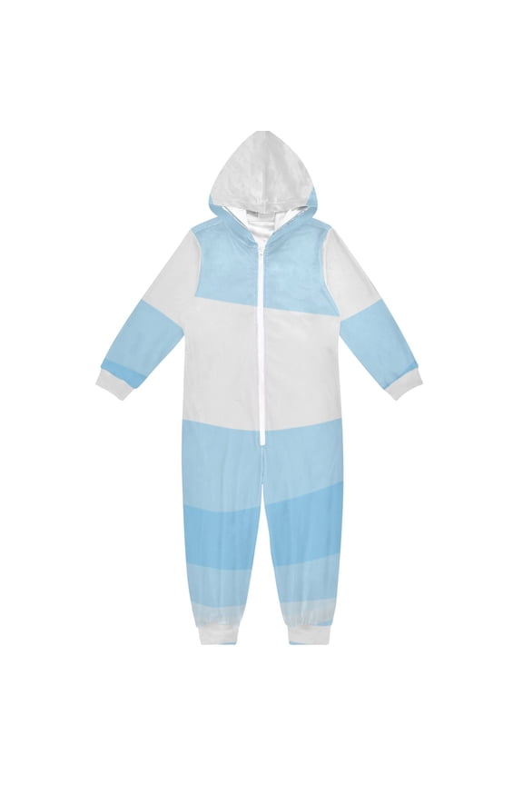 Modern Waves Pattern One Piece Pajamas Soft Jumpsuit Cozy Sleep and Play Romper Zipper and Pockets 7-8T