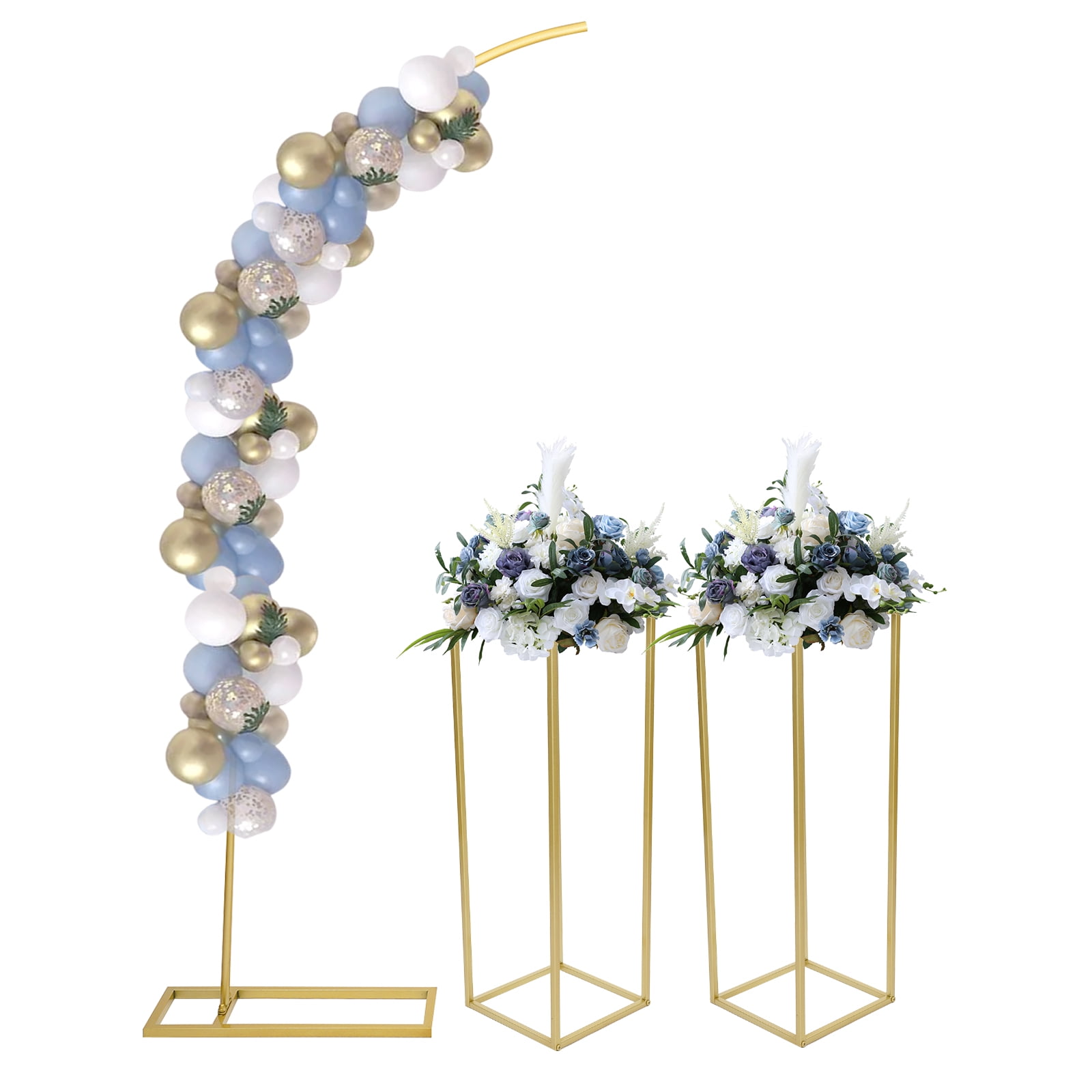 Gold Iron and Acrylic 5-Tier Decorative Wedding Stand Set