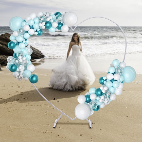 Modern Wedding Arch Heart Shaped Metal stand Flowers Balloon Frame Backdrop USA