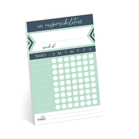 Modern Weekly Chore Chart / 6" x 10" Sticky Note Fill-in Task List / Homeschool Task Assignment List