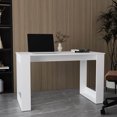 thumbnail image 1 of Modern White 120 Work Desk - Compact Design, For Laptop, Rectangular Freestanding With Effortless Fold And Lock Option Writing Table Modern, Compact, Strong Laptop Use, Simple Mechanism, 1 of 4