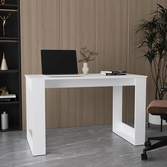 Modern White 120 Work Desk - Compact Design, For Laptop, Rectangular Freestanding With Effortless Fold And Lock Option Writing Table Modern, Compact, Strong Laptop Use, Simple Mechanism