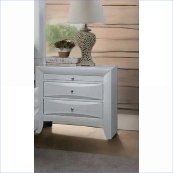 Modern White 2-Drawer Storage Nightstand – Solid Wood Frame