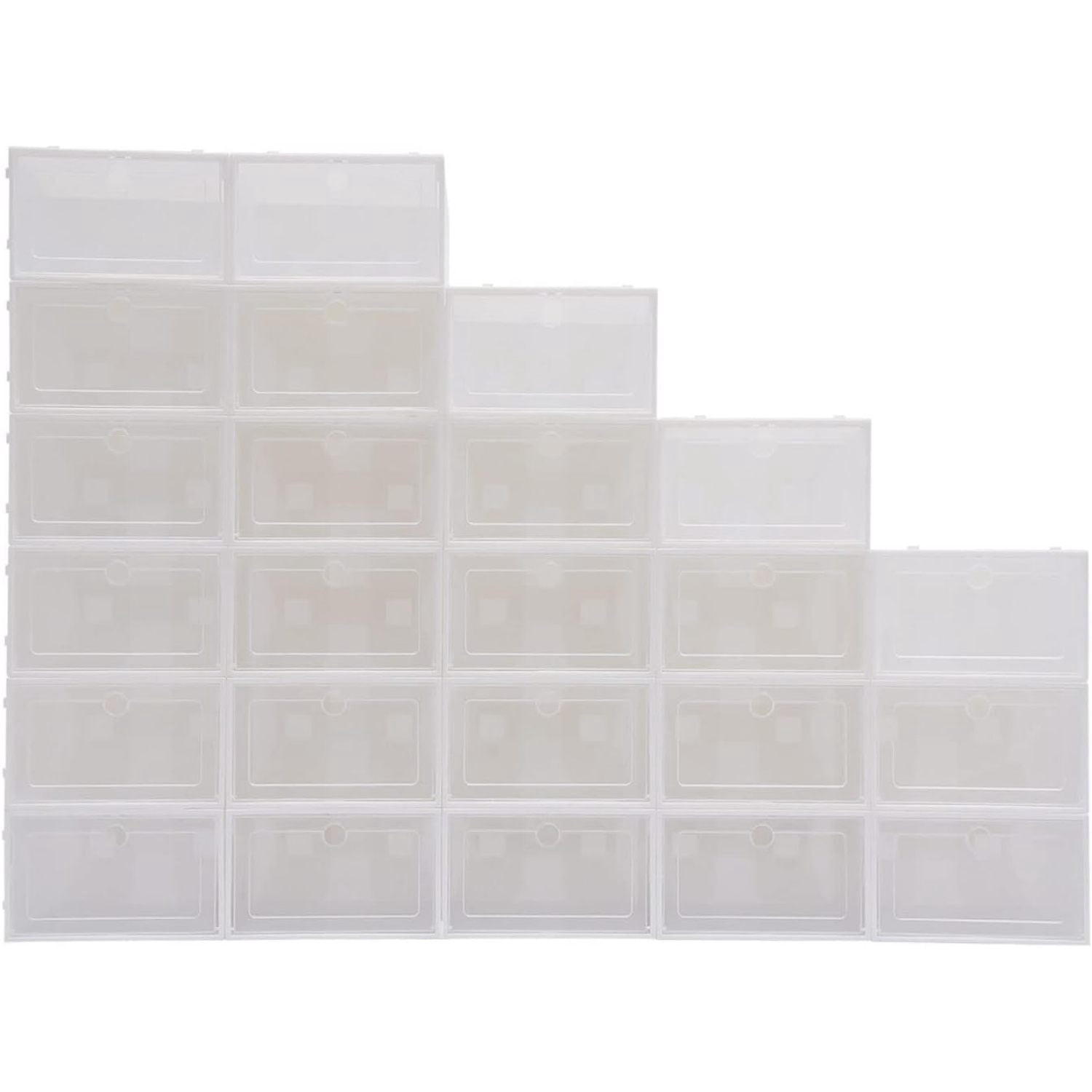 Modern White 24 Pack Foldable Shoe Storage Box Set, 33 x 23 x 14cm ...