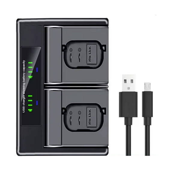 USB Dual Travel Charger for Leica BP-SCL6 Batteries - Compatible with Leica Q3 SL3 Q3 43 Camera BP-SCL6 Charger Battery