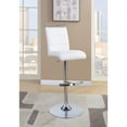 thumbnail image 1 of Coaster Modern White Adjustable Bar Stool-Color:White,Finish:Chrome,Quantity:1,Style:Modern, 1 of 2