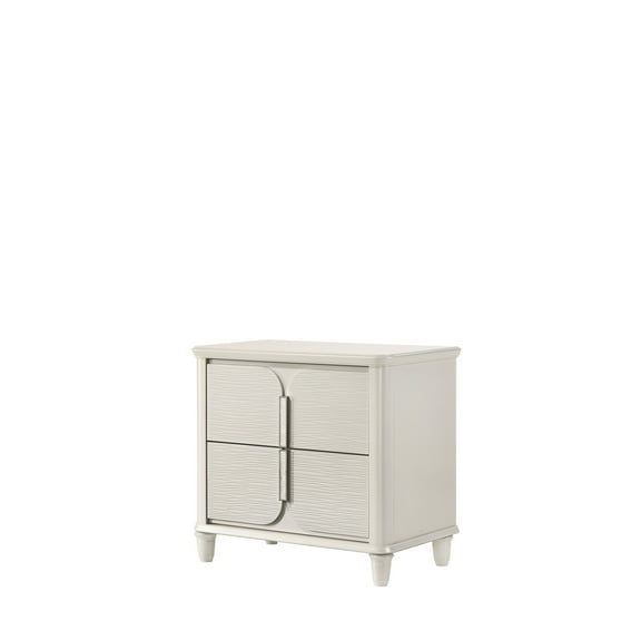 Modern White Bedroom Side Table - And Construction Functional Nightstand In Particle Board