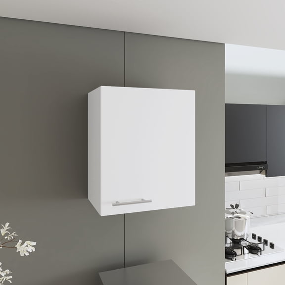 Modern, White Cabinet - Ample Storage for Dining Room - Wall - Mounted Design - Keeps Items Organized