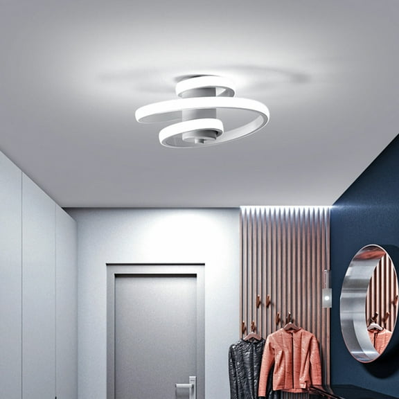 Modern White Ceiling Light LED Ceiling Light Rust-resistant  Spiral Wall Mounted Light Baking Paint LED Ceiling Light for  Dining rooms, living rooms