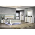 thumbnail image 1 of Modern White Color 4pc Bedroom Set King Size Bed w Underbed LED Dresser Mirror Nightstand Mattress Ready Bedframe, 1 of 10
