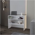 thumbnail image 1 of Modern White Console Table with Open Storage Shelves, Entryway Sofa Table for Living Room, 1 of 7