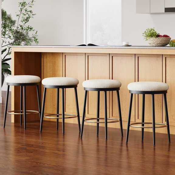 Modern White Counter Stools Set of 4 / Practical and Flexible Furniture Choice