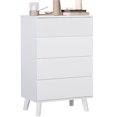 thumbnail image 1 of AODAILIHB Modern White Dresser 4 Drawer, Wood Organizer with Wide Storage Space, Large Storage Cabinet for Bedroom, Living Room, Hallway, 1 of 8