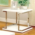 thumbnail image 1 of Modern White End Table With Details And Rectangular Top Chic In Frame Base, 1 of 4