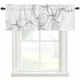 thumbnail image 1 of Modern White Farmhouse Short Window Curtain Valances, Minimalist Abstract Ribbon A Sketch Rt Rod Pocket Kitchen Valances for Living Room Bedroom Bathroom Cafe 54" x 18", 1 of 8