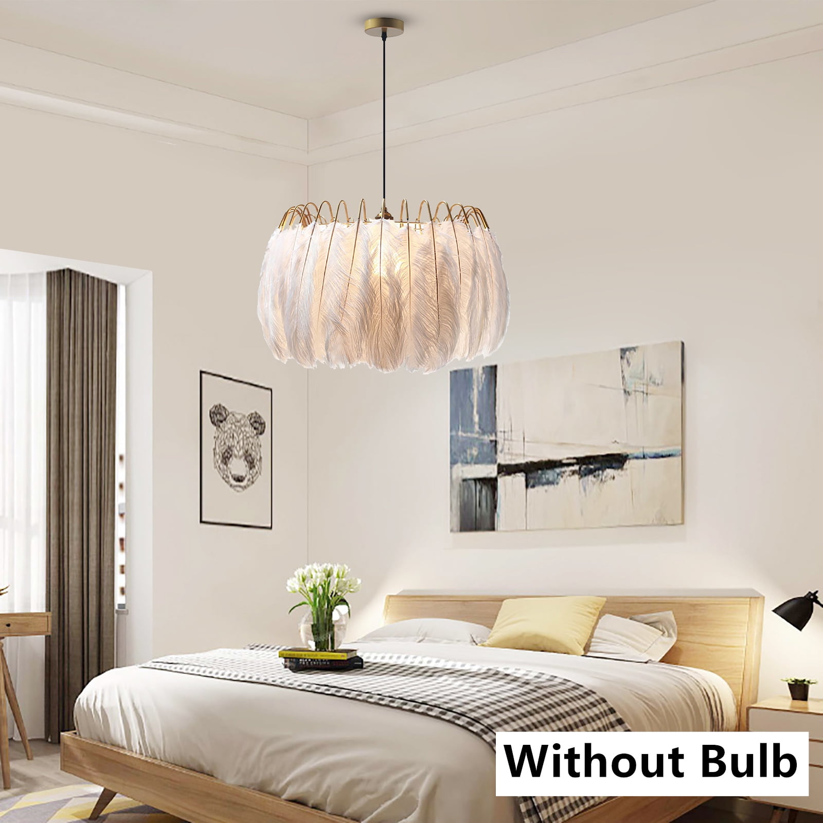 White feather ceiling light new arrivals