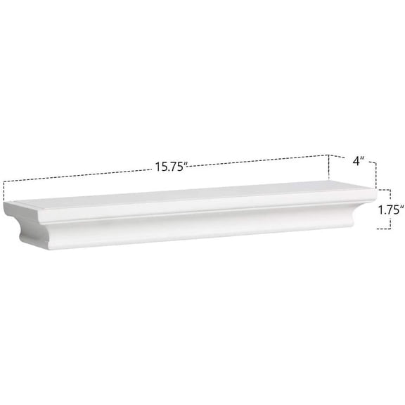 Modern White Floating Shelves, Sleek Wall Mounted Storage Solution for Living Room, Bedroom, Bathroom, and Kitchen Decor, Set of 2