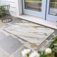 thumbnail image 1 of Modern White Gold Door Mat Indoor Outdoor, Abstract Marble Geometric Non Slip Welcome Mat with Rubber Backing, Absorbent Fabric Front Door Mats Entryway Rug for Home Patio Entrance 20"x31.5", 1 of 9