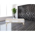 thumbnail image 1 of Modern White/Gold tone Sintered Matte Stone Top Coffee Table W/ Drawer, 1 of 4