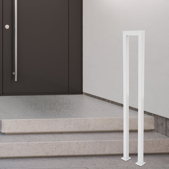 Modern White Handrail, 37.4in Height with Stable U-Frame Design, Smooth Edges for Safety, Suitable for Concrete, Brick, and Wood Surfaces