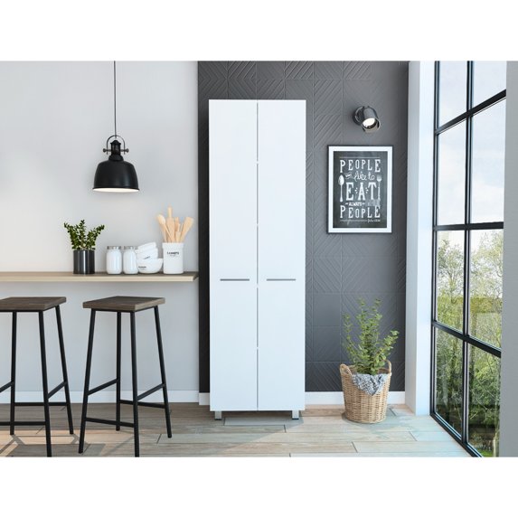 Photo inspiration: Picture Idea: Modern White Kitchen Cabinet Five Interior Shelves Kitchen Decor