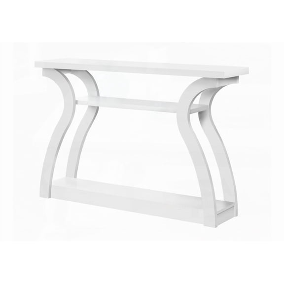 Modern White Laminate Narrow Console Table for Living Room and Bedroom, 47.25"L x 11.75"D x 32"H