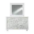 thumbnail image 1 of Modern White Mirror with Faux Marble Border Detail LED Lightning - Black, 1 of 4