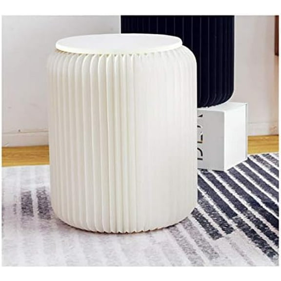Modern White Paper Stool Foldable - 11 inch Heigh - Compact, Sturdy & Portable Honeycomb Structure Low Stool Chair for Fitting Room, Exhibition Halls, Shopping Malls, Office$$Furniture