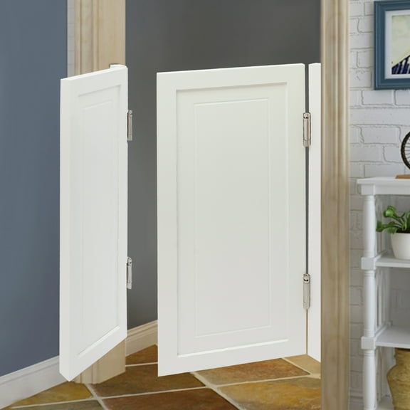 Modern White Partition Door 35.43x35.43in, Fire Resistant Solid Wood, Self-Closing Hinges for Kitchen/Office/Balcony : Home Improvement