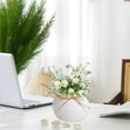 thumbnail image 1 of Modern White Plastic Planter Pot | Small Flower Vase for Home Decor | Bookshelf, Mantel & Tabletop Decoration | 3 Sizes (3.54x3.54x2.76in, 3.35x3.35x2.95in, 3.35x3.35x3.15in), 1 of 6