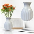 thumbnail image 1 of Modern White Plastic Vase 7" Small Decorative Vase for Flowers, Minimalist Home Decor Accent - Lightweight & Durable Table Vase for Bouquets, Centerpieces, Weddings, Housewarming Gifts, 1 of 9
