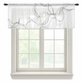 thumbnail image 1 of Modern White Sheer Curtains Valances for Windows Minimalist Abstract Ribbon A Sketch Rt Chiffon Kitchen Valances for Cafe, Rod Pocket Voile Window Treatments Curtains for Living Room Bedroom, 42"x18", 1 of 9