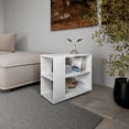 thumbnail image 1 of Modern White Side Table with Open Storage White Finished Rectangular Design for Living Room and Bedroom, 1 of 5