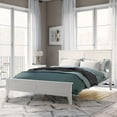 thumbnail image 1 of Modern White Solid Wood Full Platform Bed, 1 of 7