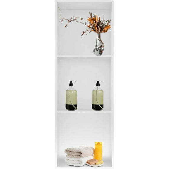 Modern White Stainless Steel Shower Niche, 3-Tier Wall Mount Recessed Shower Shelf for Bathroom Storage