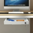 Modern White Under Desk Mounted Sliding Pullout Drawer, Storage