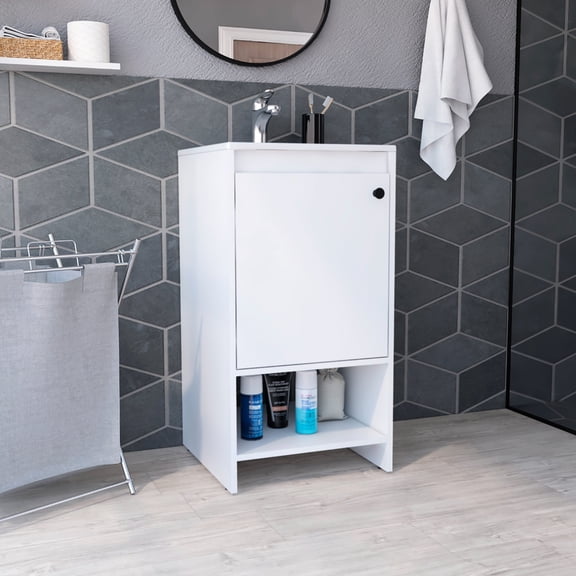 Modern White Vanity Cabinet / Bathroom Vanity Setup / Contemporary Look