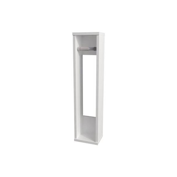 Modern White Wall Mount Toilet Paper Holder, Particle Board Vertical Bathroom Tissue Roll Storage Rack for Home Restroom Decor