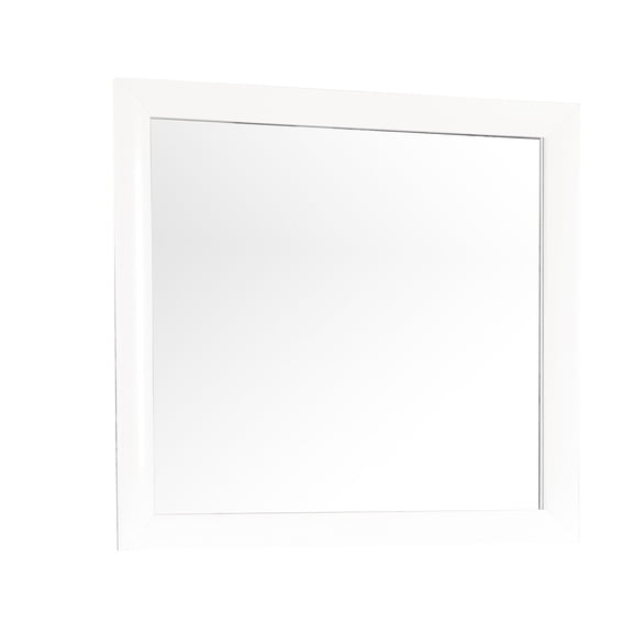Modern White Wall - Mounted Mirror | Low Distortion Glass, Ideal for Bedroom Decor