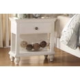 thumbnail image 1 of Modern White Wood Nightstand with 1 Drawer + Open Shelf, 1 of 14