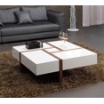 thumbnail image 1 of Modern White and Walnut Square Coffee Table with Storage, 1 of 7