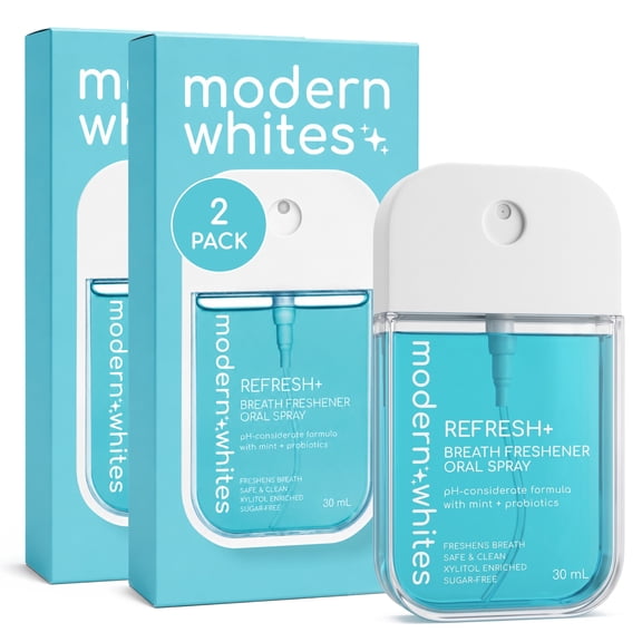 Modern Whites Breath Refresher Spray, Sugar Free, Mint, Travel Size, 30 ml
