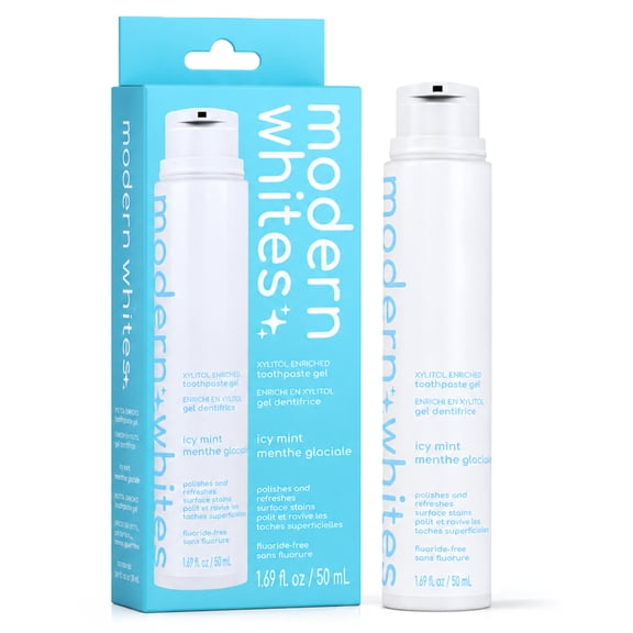 Modern Whites Whitening Toothpaste Gel, Icy Mint, Xylitol Enriched, Fluoride-Free, 50 ml