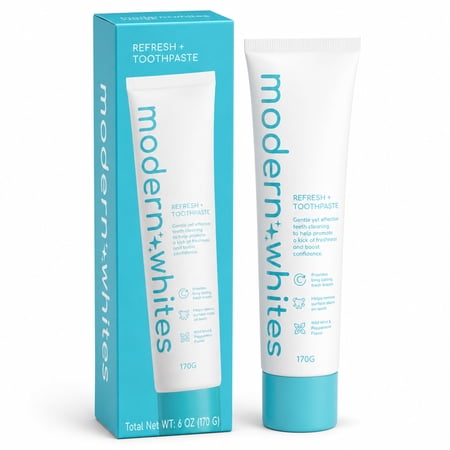 Modern Whites Whitening Toothpaste, Wild Mint and Peppermint Oil, Fluoride-Free, 6 oz