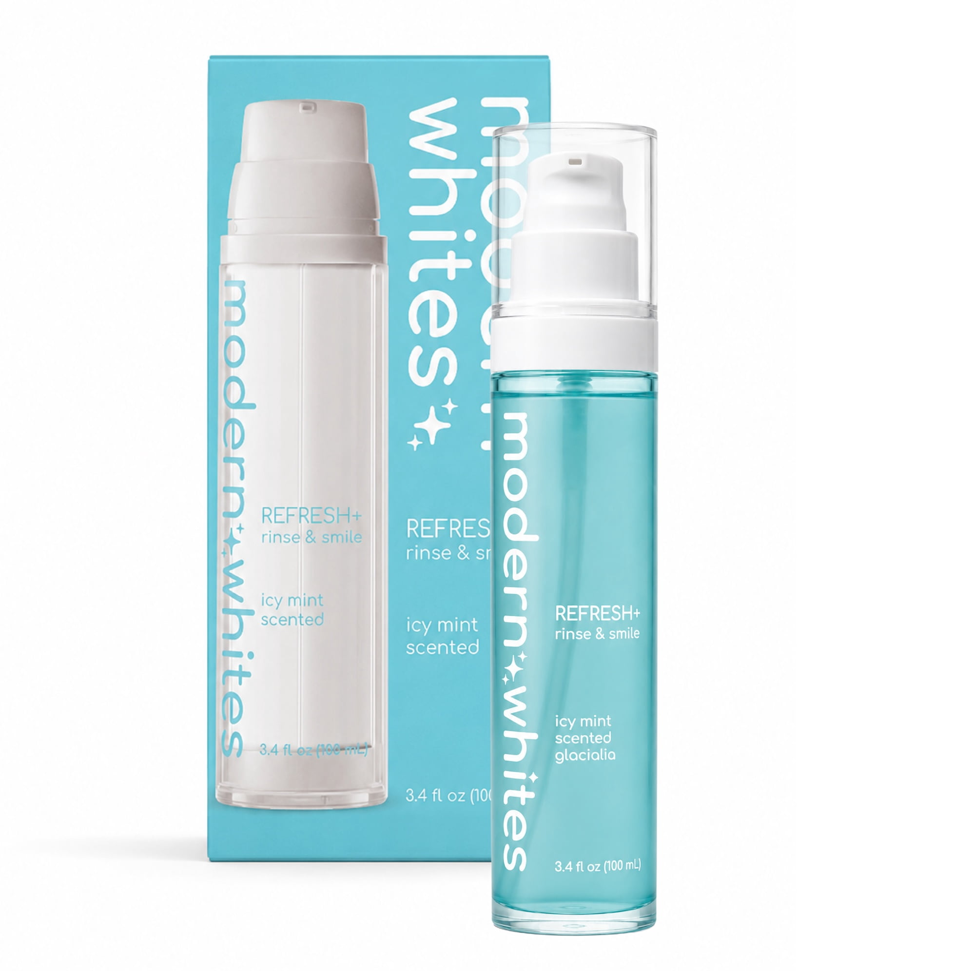 Modern Whites Whitening Mouthwash, Xylitol Enriched, Alcohol-Free, Press-Nozzle, 100 ml