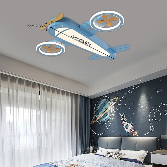 Modern Wide Applicability Blue Gold Dimmable Ceiling Light Fixture with Remote Control for Living Rooms