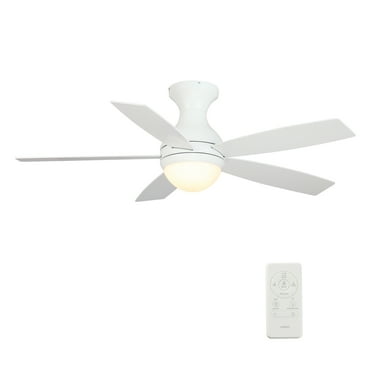 Modern Wifi Ceiling Fan with Dimmable LED Light and Remote Control, 52" White
